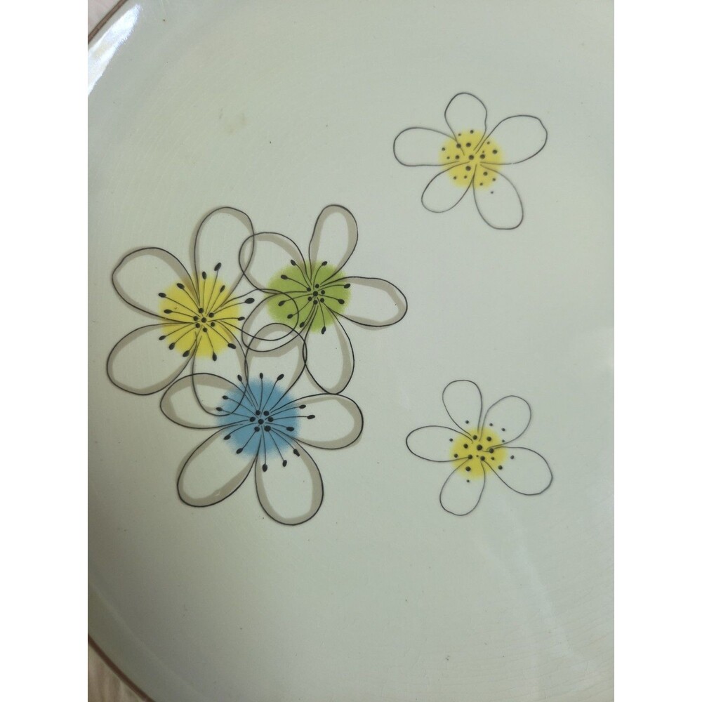 Nobility Permaware Mist 10 Inch Dinner Plate 1950 MCM Atomic Daisy Replacement - Picture 2 of 5